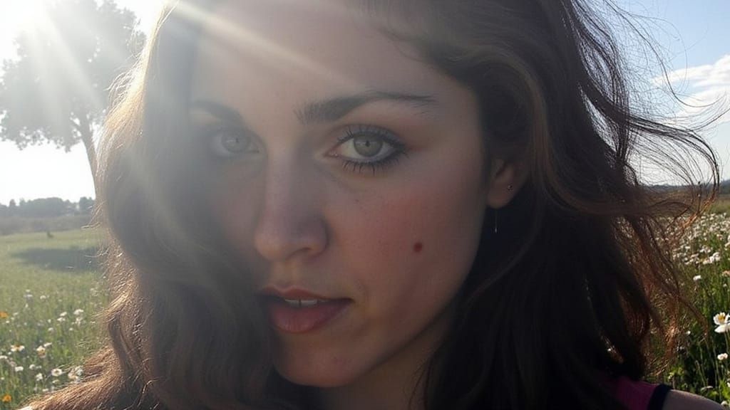 Smiling Hippie in Daisies, 60s Fashion Magazine Cover