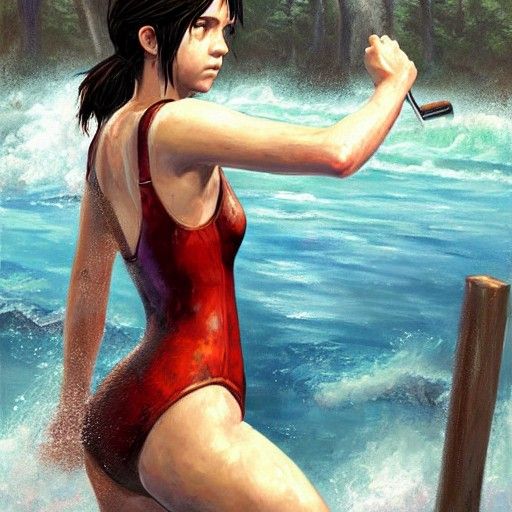 Ellie from The Last of Us as Oil Painting