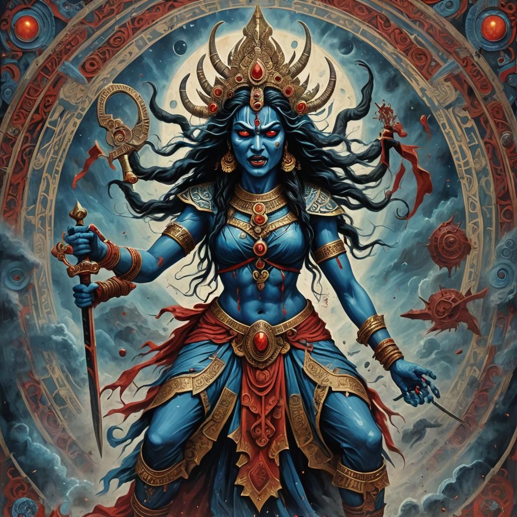 Cosmic Kali Goddess Dance of Destruction