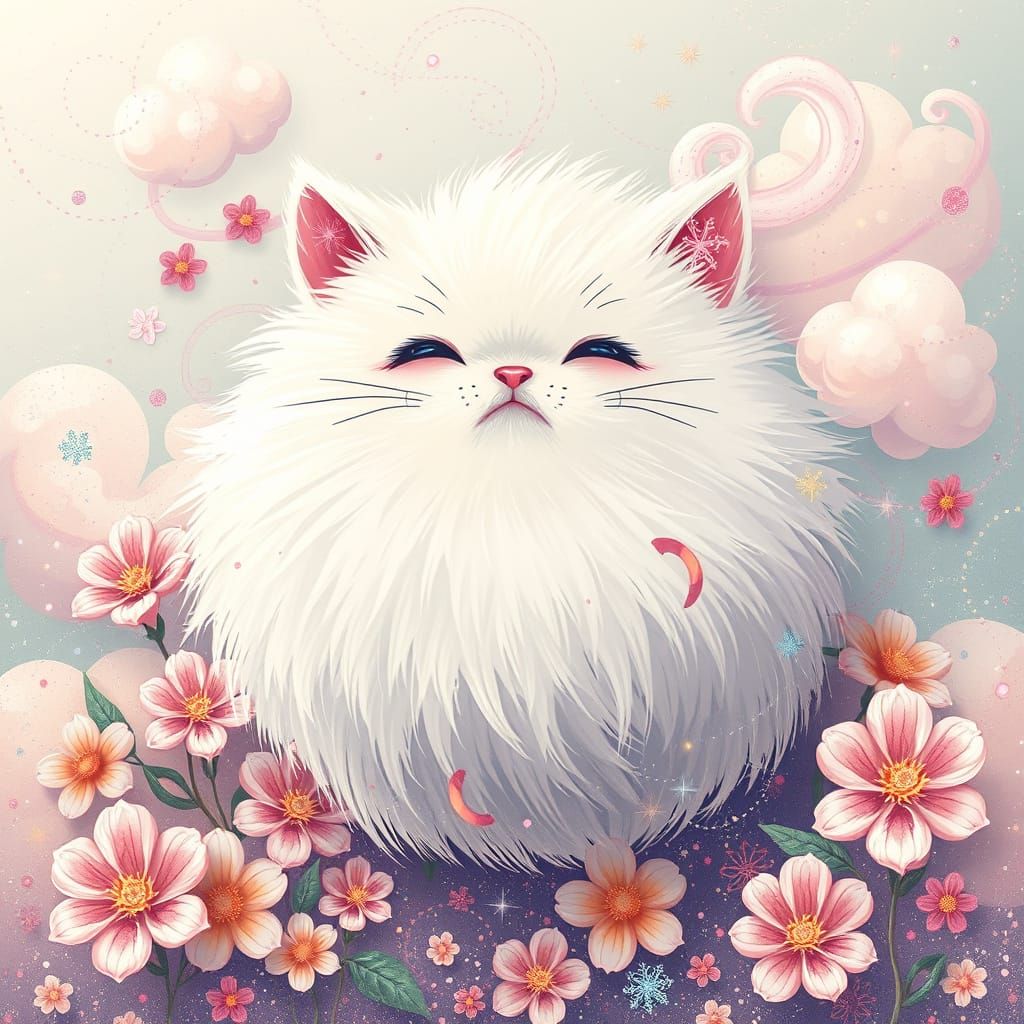 Whimsical Kitten in Sparkling Dreamland
