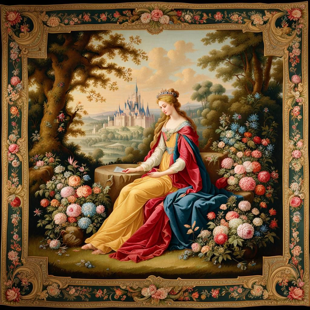Millefleur Tapestry of a Storybook Princess