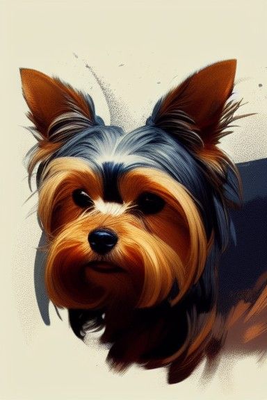 Yorkshire Terrier Snoring: Hyperdetailed Concept Art Portrai...