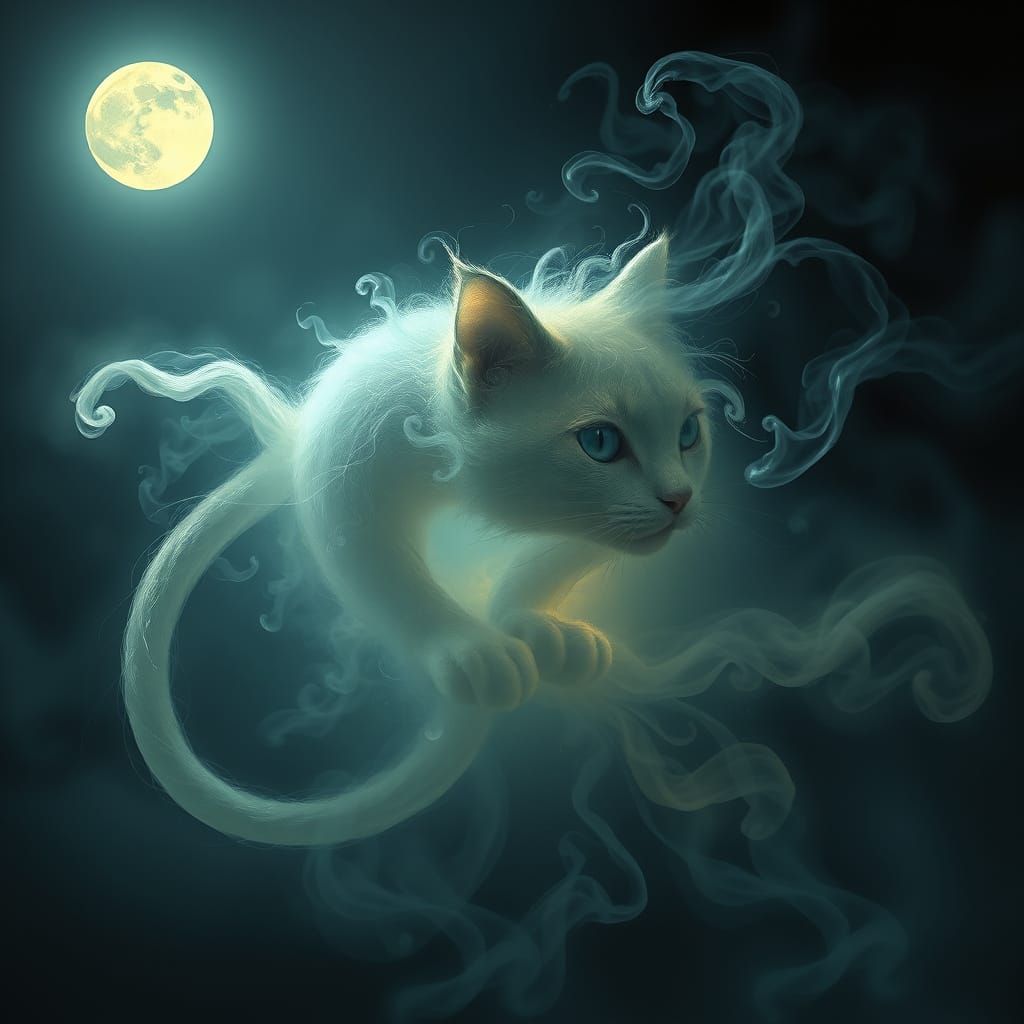 Moonlight cat