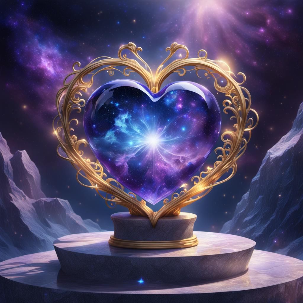Crystal Heart Galaxy: Fantastical Concept Art