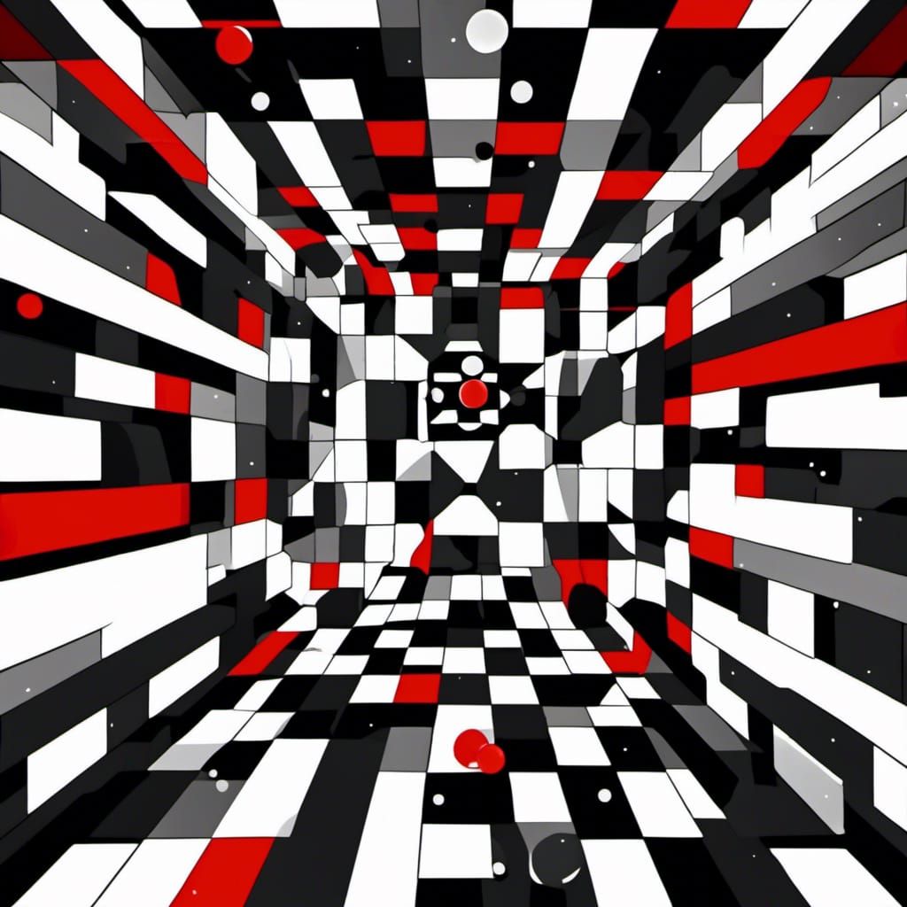 Christmas Ball in Optical Illusion Tunnel