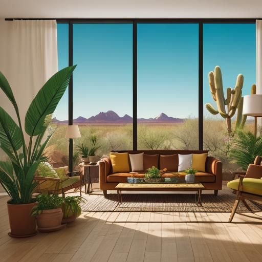 Desert Oasis: A Plant-Filled Living Room