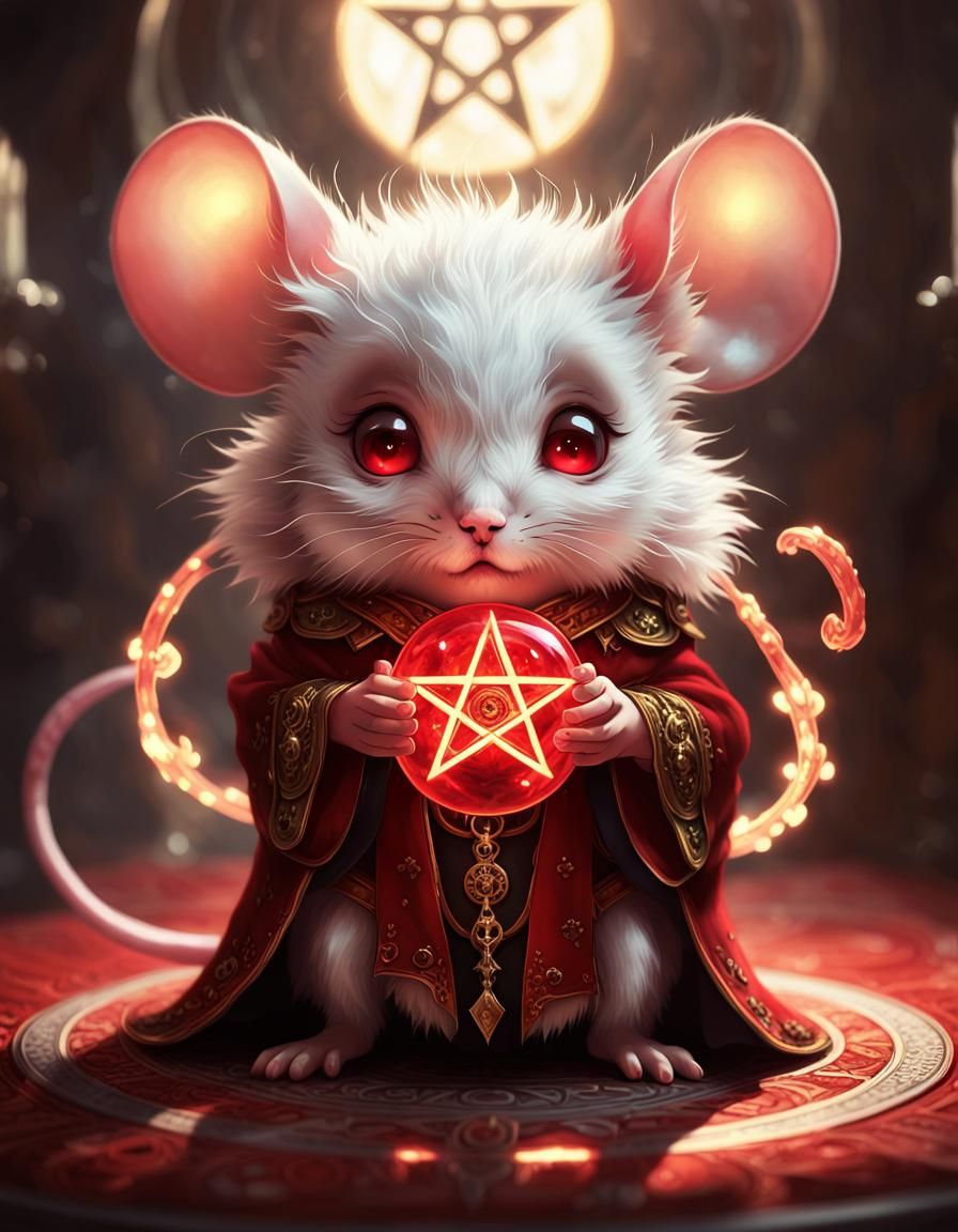 Chibi Devil Mouse Summons: Kawaii Anime Art