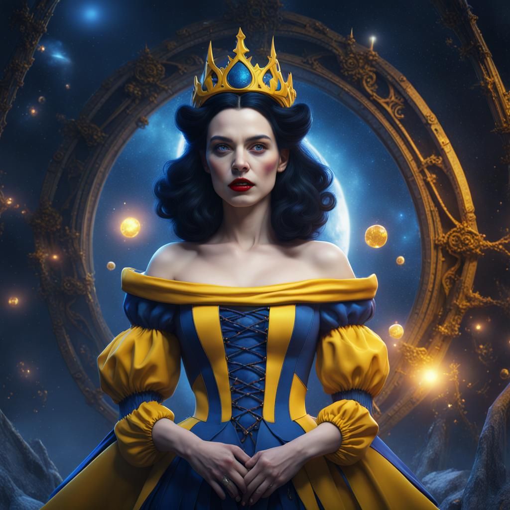 Bad Witch Snow White in Galaxy Landscape
