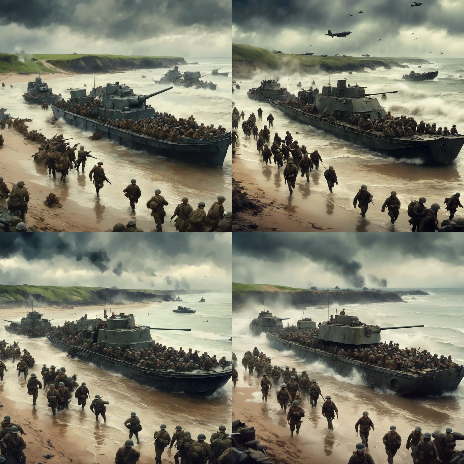 D-Day Landings at Omaha Beach: Cinematic Film Still