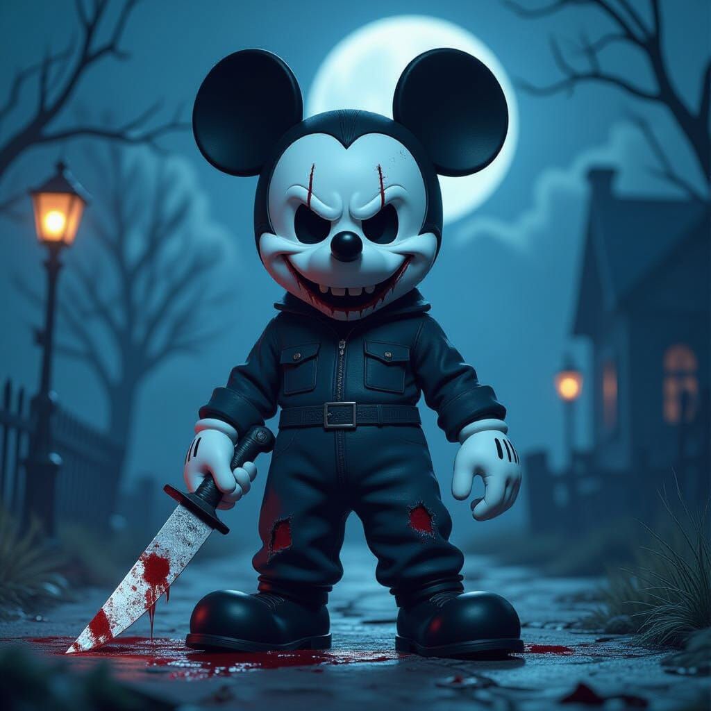 Mickey Mouse Horror Character as Michael Myers 4K