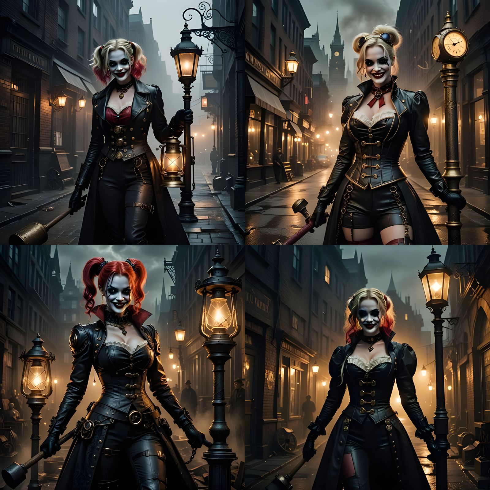 Baroque Steampunk - Harley Quinn, Grid Version V1-V4, by Lor...