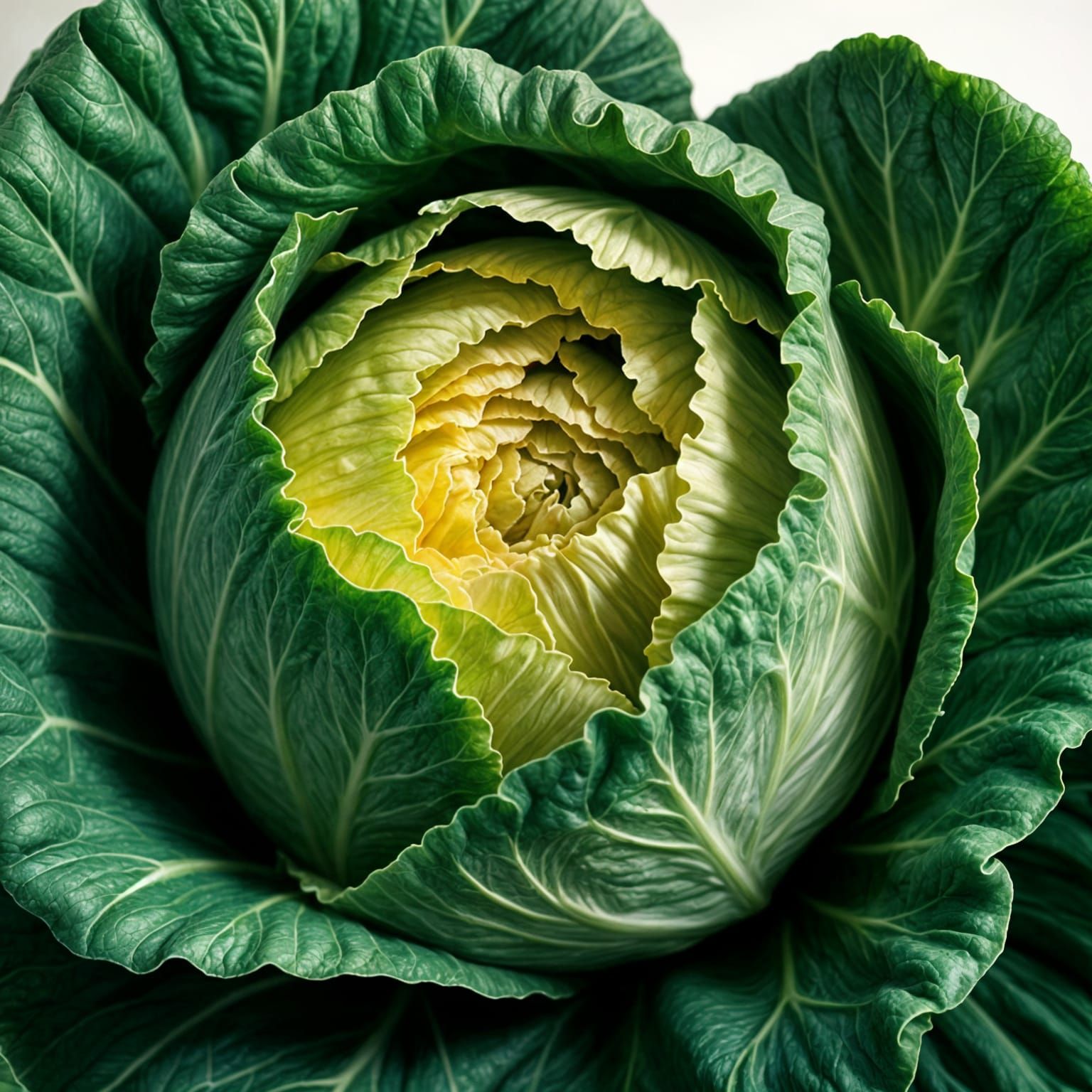 Vibrant, Sweet Cabbage in Photorealistic Airbrush Style