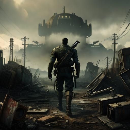 Sinister Fallout 4 Scene in Dark Fantasy Style