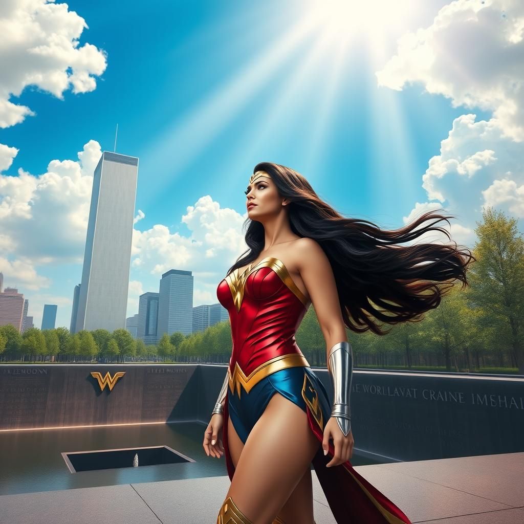 Wonder Woman at World Trade Center Memorial