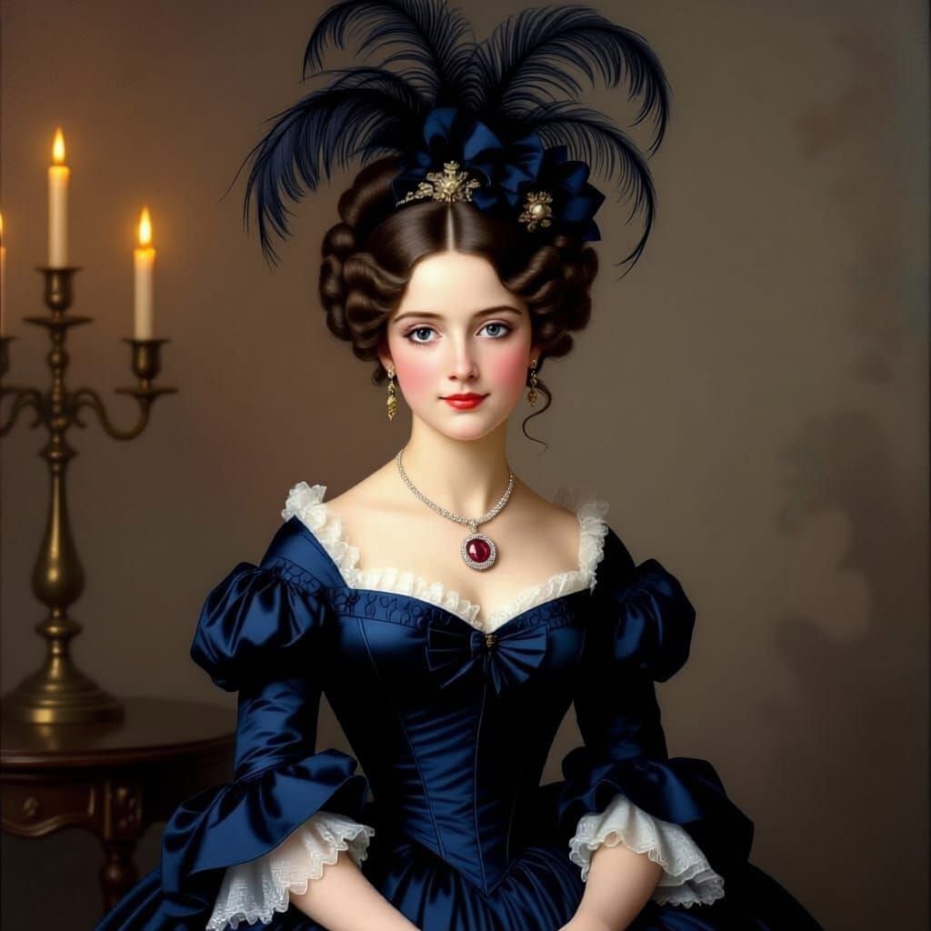 Victorian Viscountess in Candlelit Portrait
