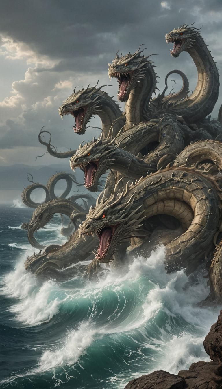 Triumphant Hydra Overlooking the Sea