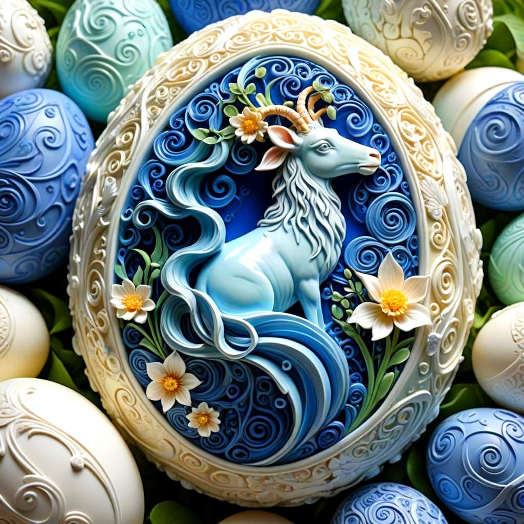 Ior-Bock-Gedenk-Oster-Ei - made of white-chocolate - Kelten, Bayern