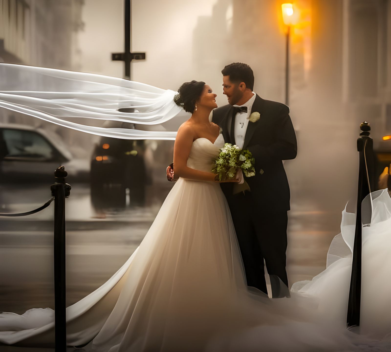 Flooded City Wedding: Cinematic Storm Escape