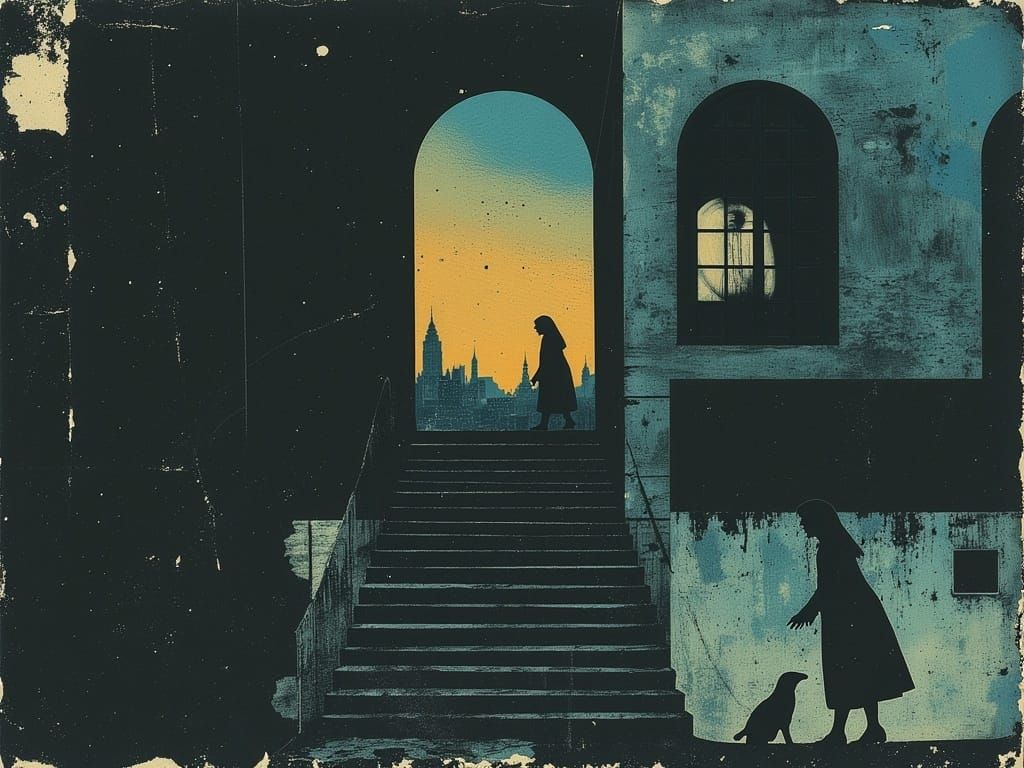 Surreal Stairway to Nowhere in Parrish Style