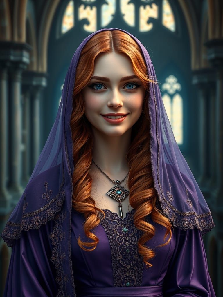 Medieval Noblewoman in Regal Splendor