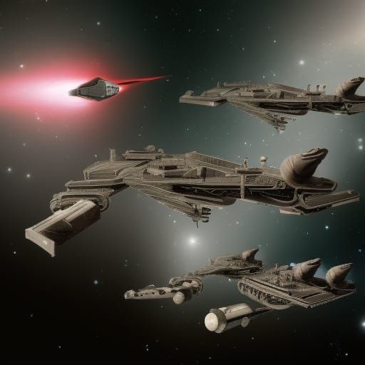 Epic Battle of Gigantic Spaceships in Galaxy