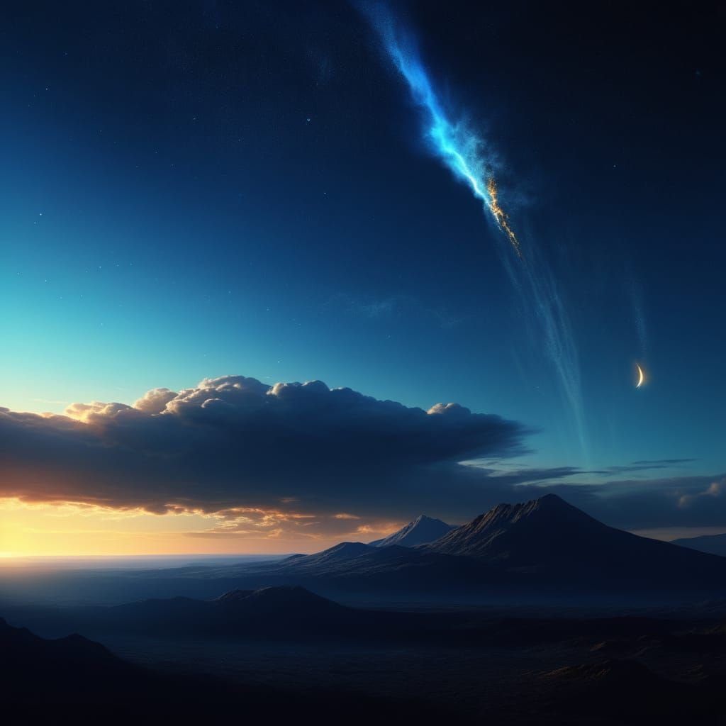 Comet Apian in a Vibrant Celestial Digital Painting