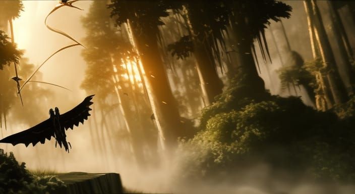 Majestic Dragon in Wilderness: Epic Cinematic Render