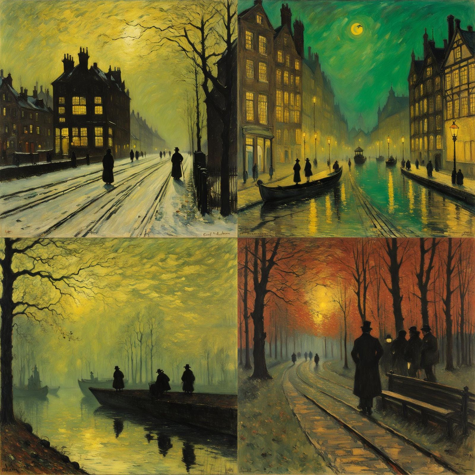 Victorian Cityscape in Tonalist Style