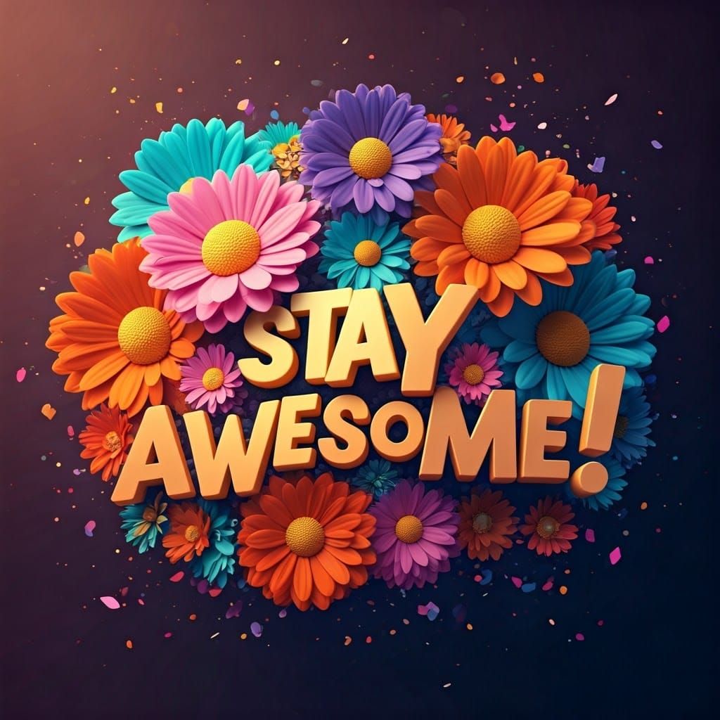 Vibrant Floral Celebration in Neon Colors