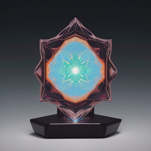 Symmetrical Angel of Death Portrait in Stained Glass