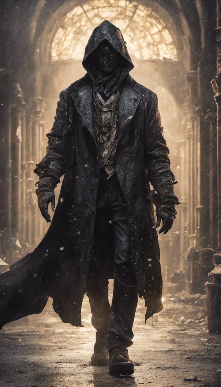 Glittering Plague Doctor in Cathedralscape