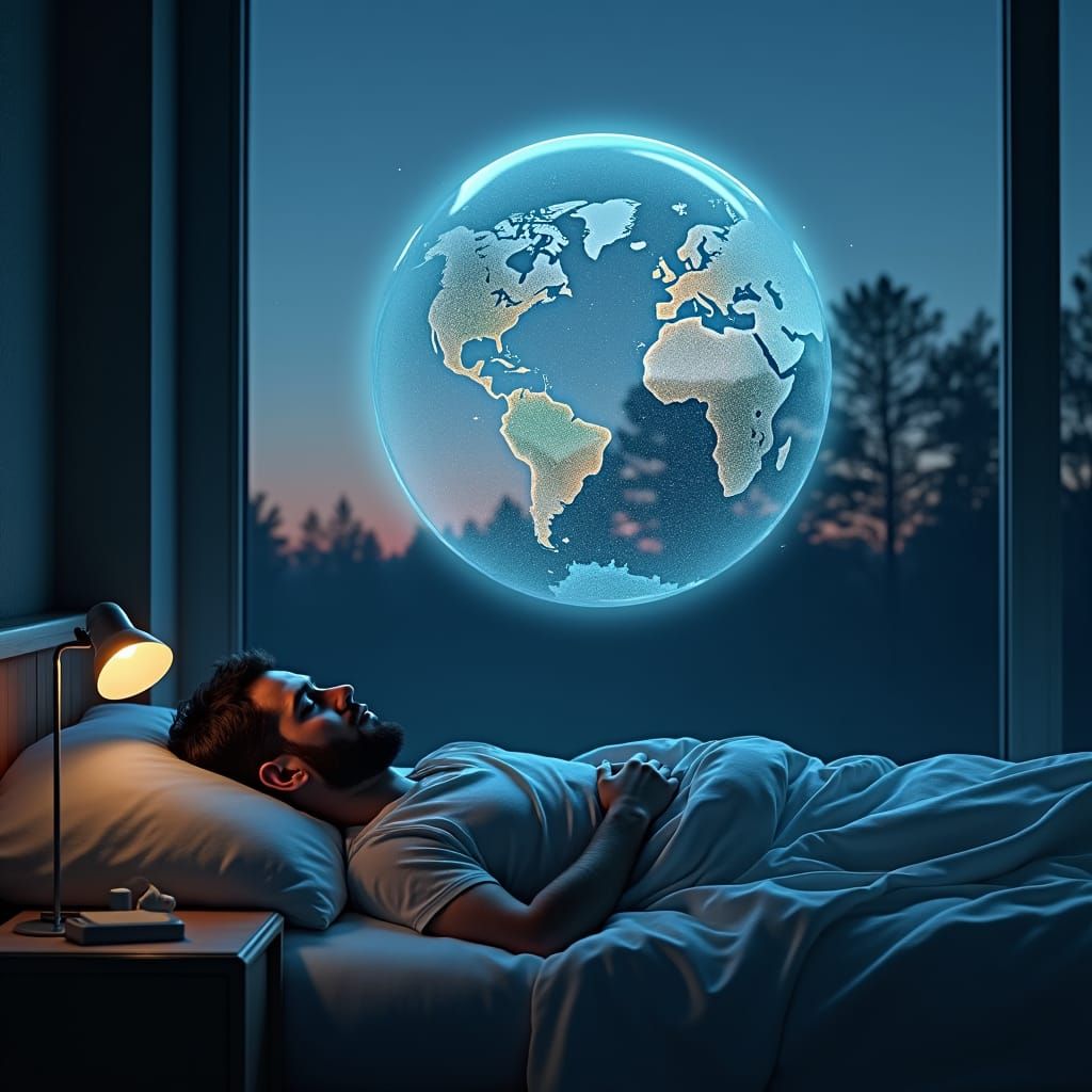 Techno World Dream in Forest Bubble