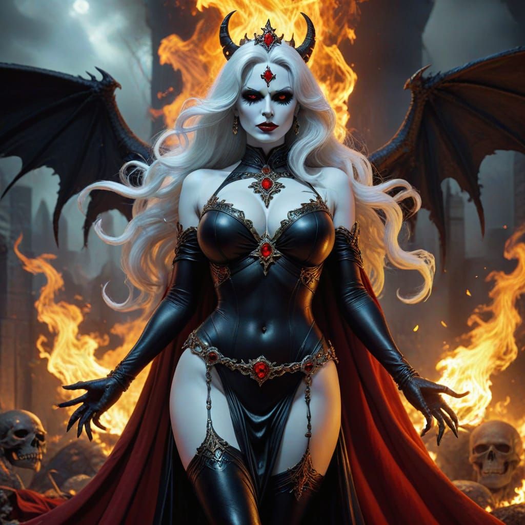 Lady Death: Goddess of Hell in Dark Art Style