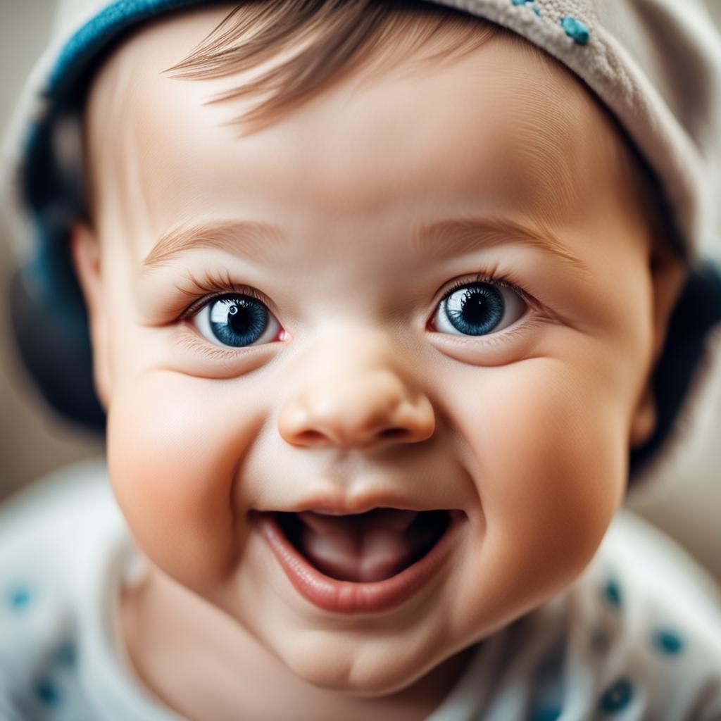 Smiling Baby Portrait: A Close-Up of Joy