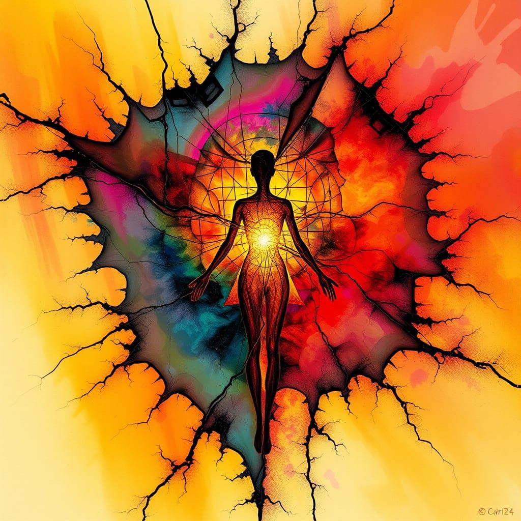 Vibrant Fractal Forms Radiate Emotional Energy