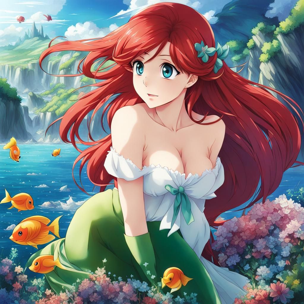 Anime Style Ariel Digital Portrait