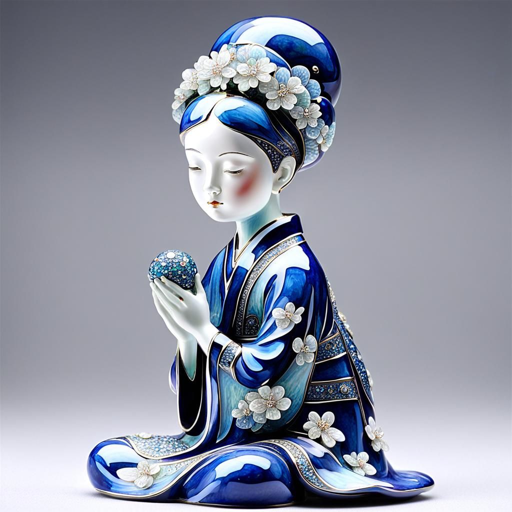 Crystalline Enamel Figurine Art