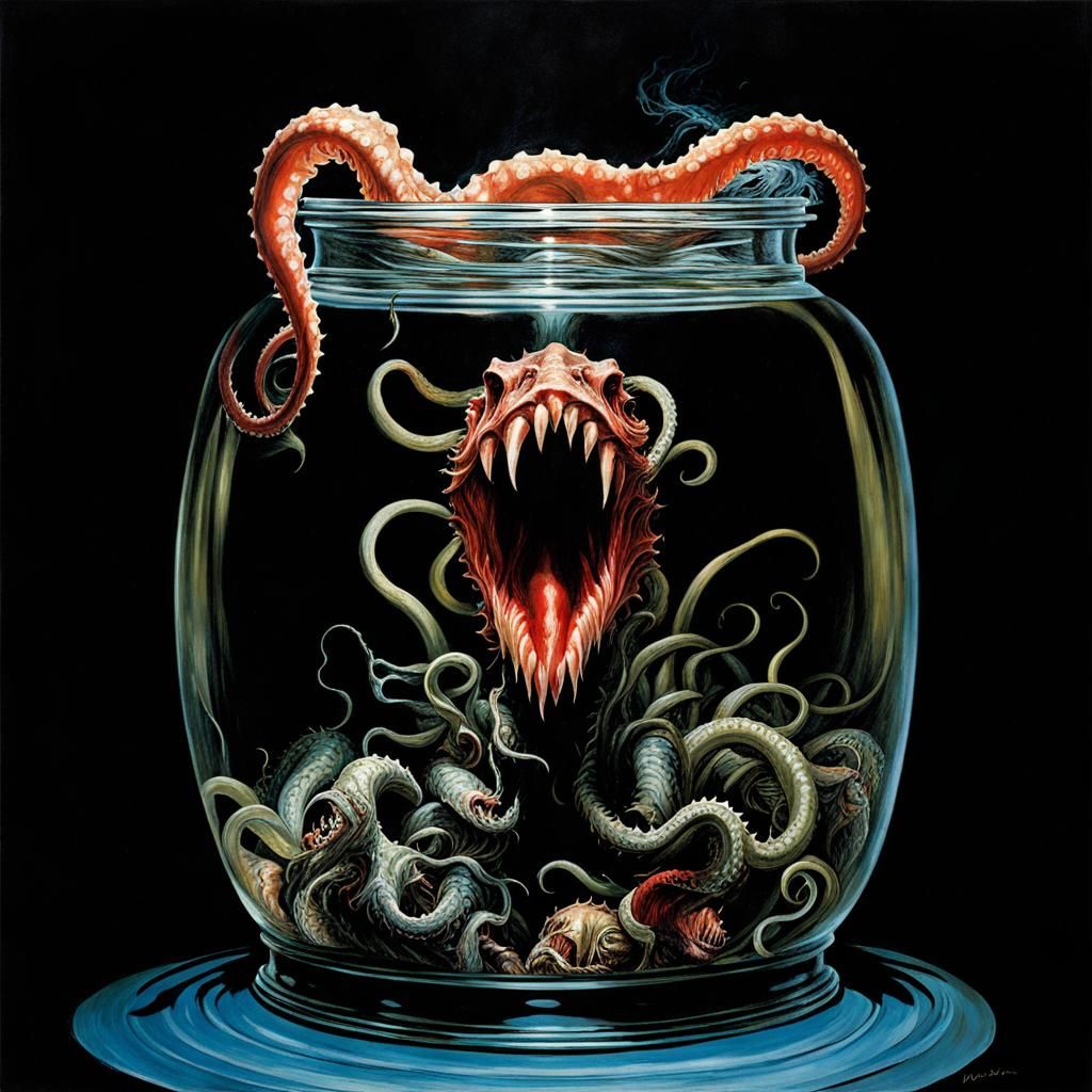 Eldritch Horror in a Jar: Chiaroscuro Painting
