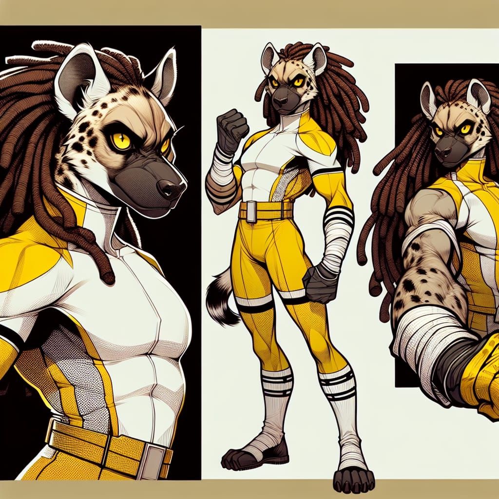 Anthropomorphic Hyena Superhero in Comic Book Style