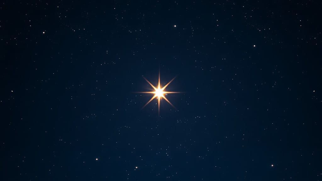 Christmas Star Shines in the Night Sky