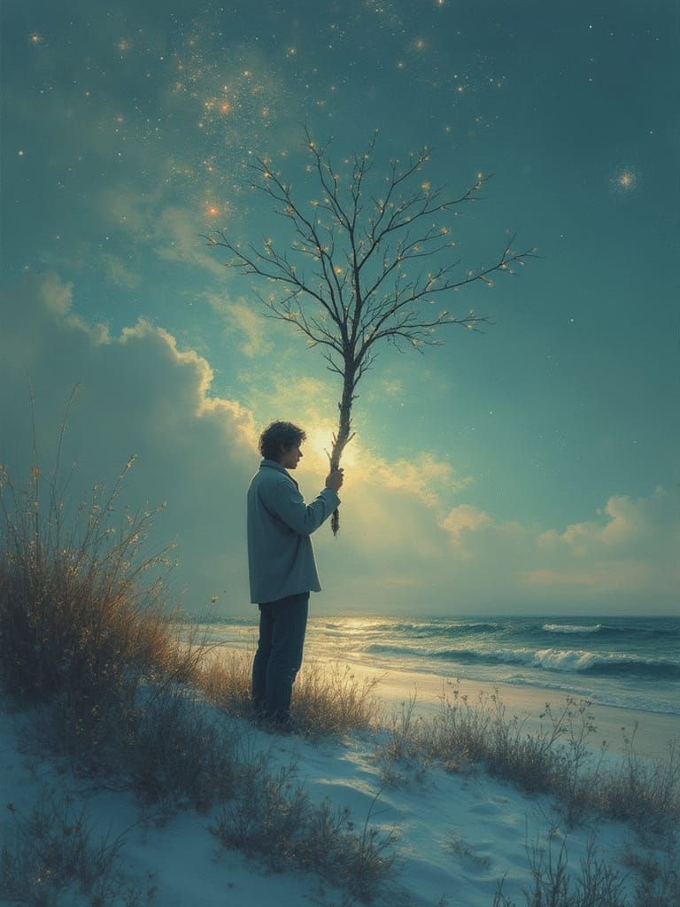 Dream of Future Love Amidst Sky and Snow