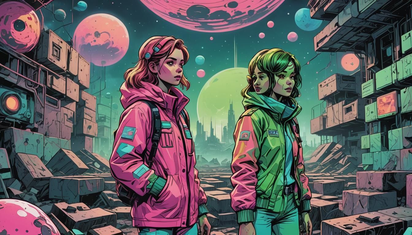 Girl Contacts UFO in Chernobyl, Comic Book Art