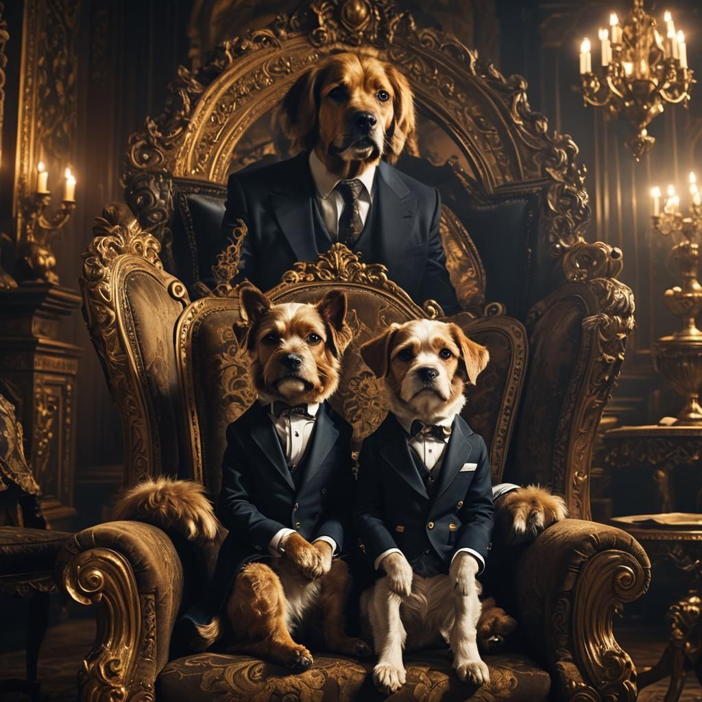 Dog Mafia Boss in Baroque Style