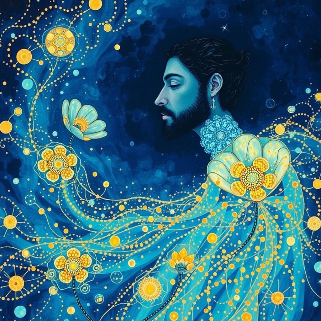 Ethereal Dreamscapes: Klimt-Inspired Liquid Opal with Whimsi...