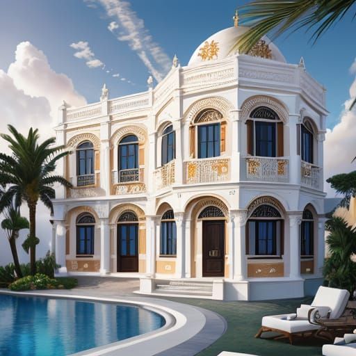 Edwardian Villa with Shooting Star Garden at Night