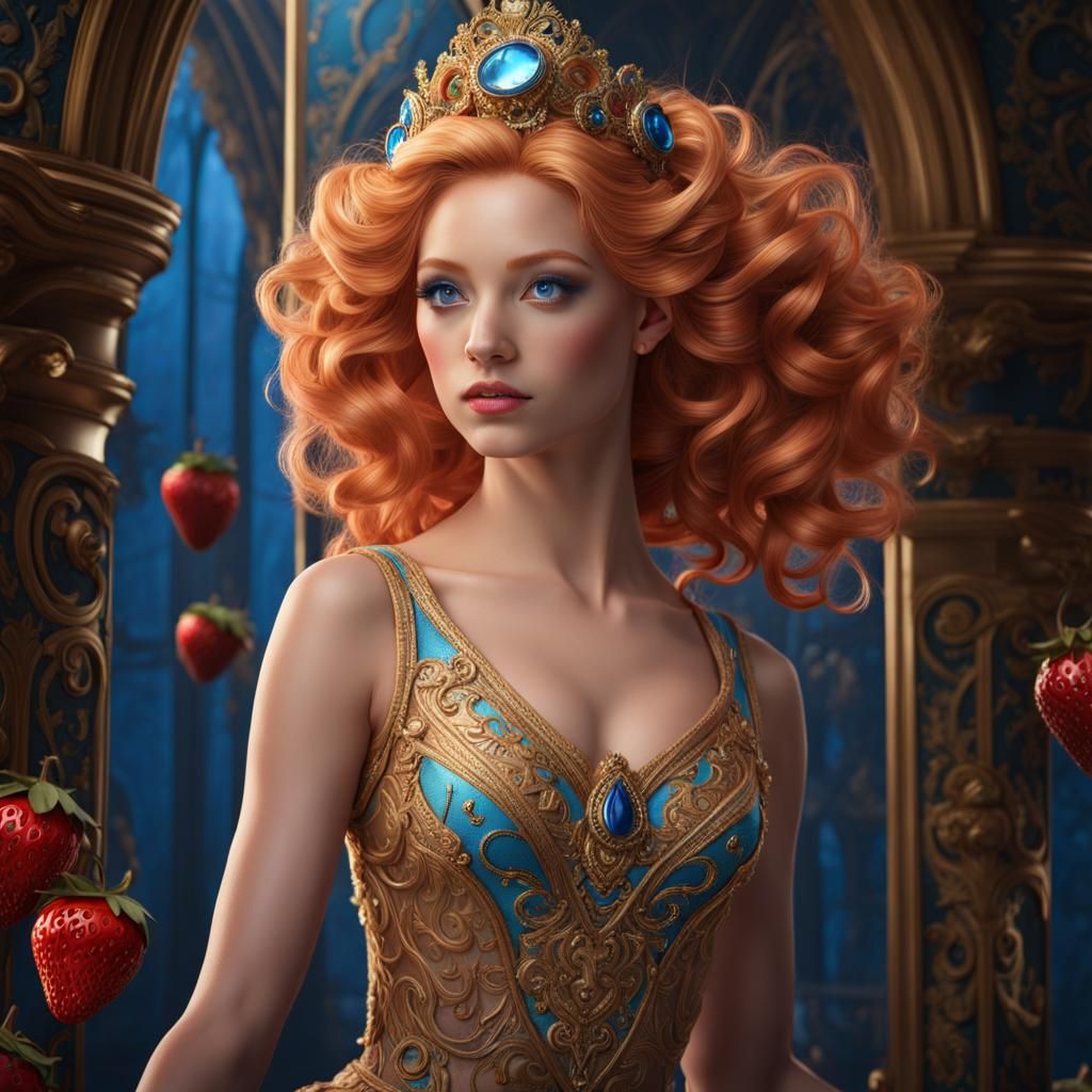 Ballet Dancer with Strawberry Blonde Hair, Fantasy Art