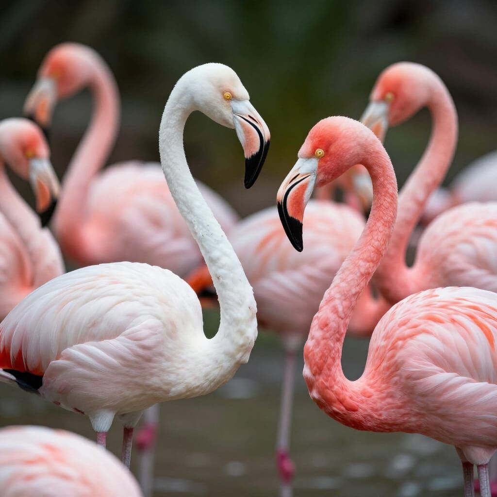 Vibrant Flamingos Basking in Natural Habitat