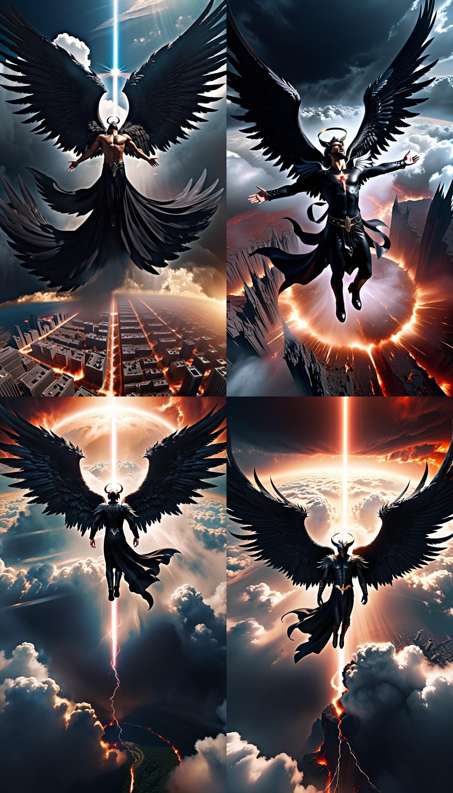 Lucifer's Fall: Epic Angel in Hyperrealistic Render