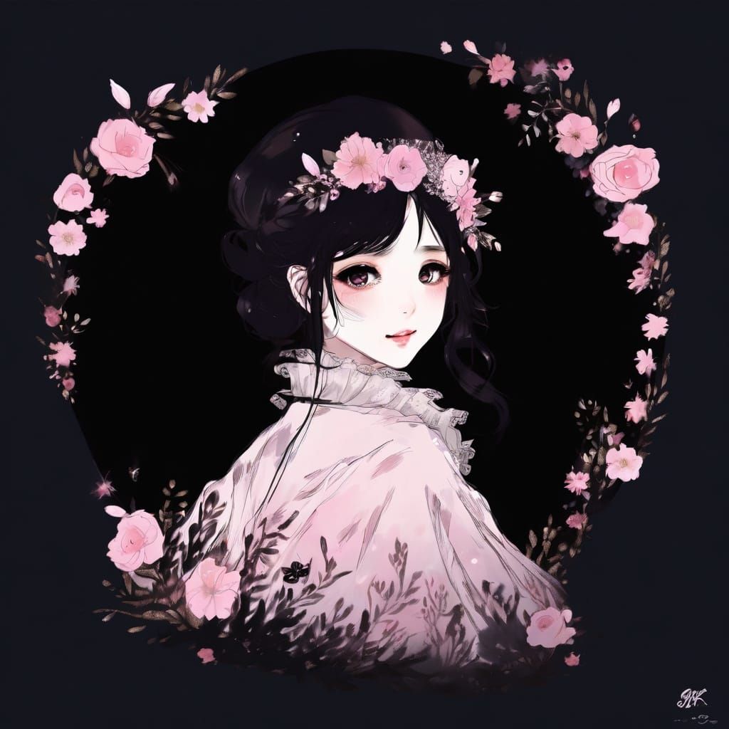 Anime-Inspired Portrait in Simplified Impressionist Style