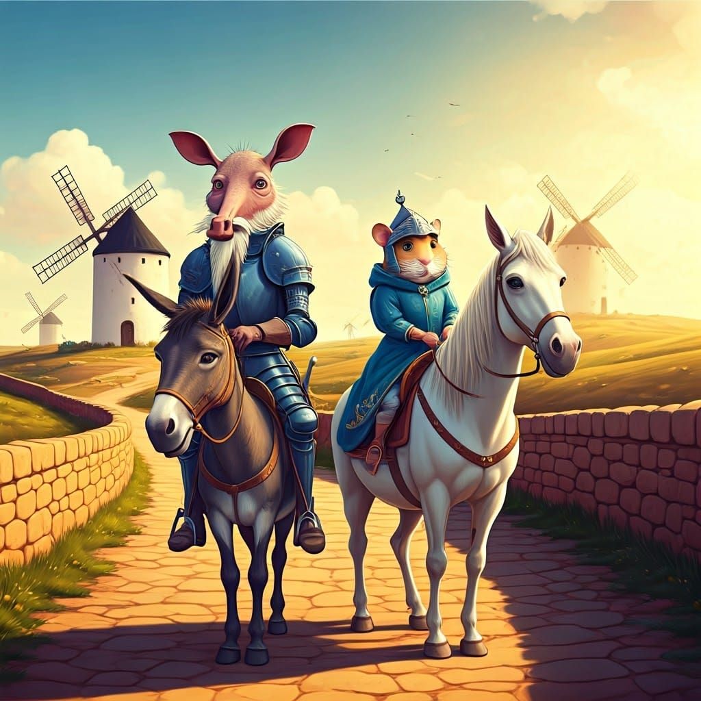 Aardvark as Don Quixote in 3D Cartoon Caricature